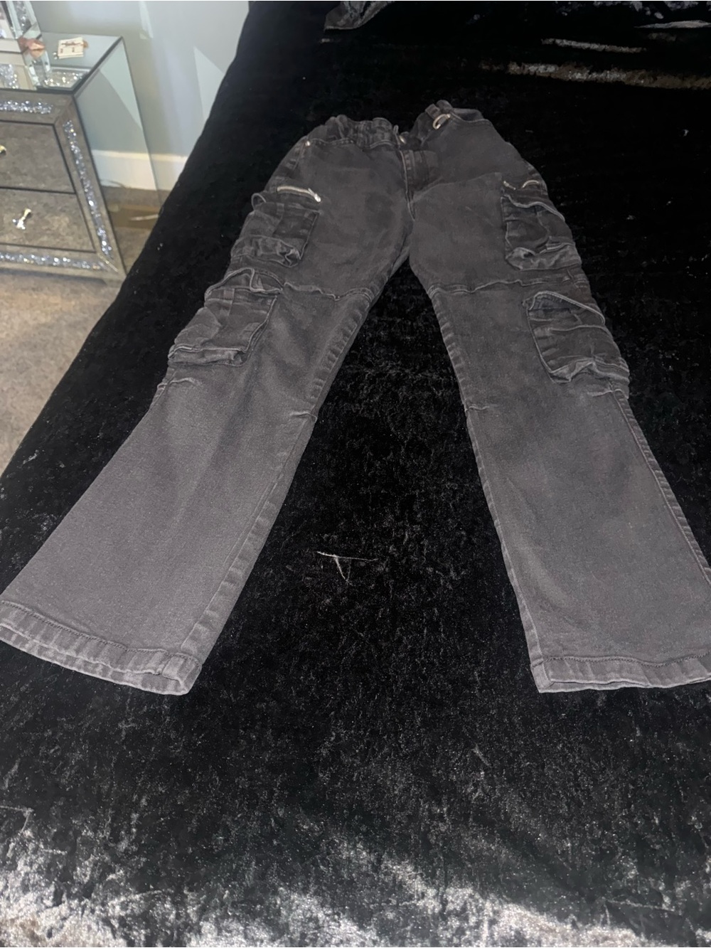 Black Nova Kids cargo pants size 14-16 girls #cargopants